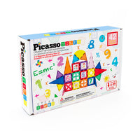 PicassoTiles Magnet Tile Toy Click-In Graphic Art Piece Set - 42 Pieces