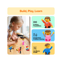 PicassoTiles 4 Piece Family Character People Figure Set