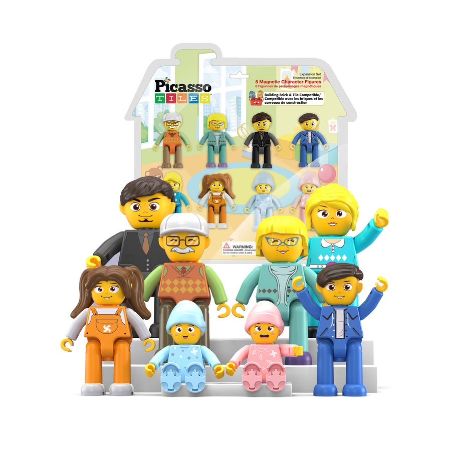 PicassoTiles Family Character Action Figure Magnet Toys