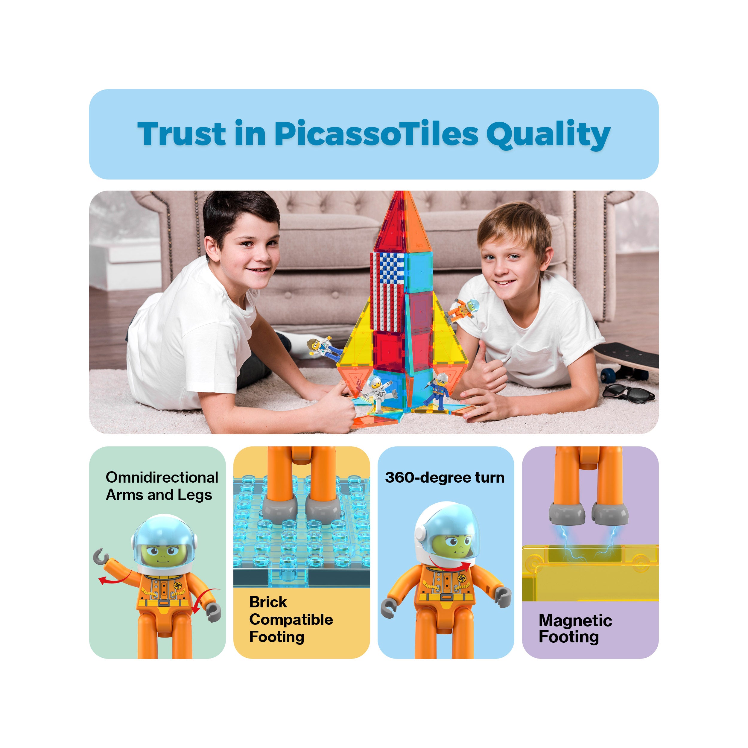 PicassoTiles 4 Piece Career Character Figure Set