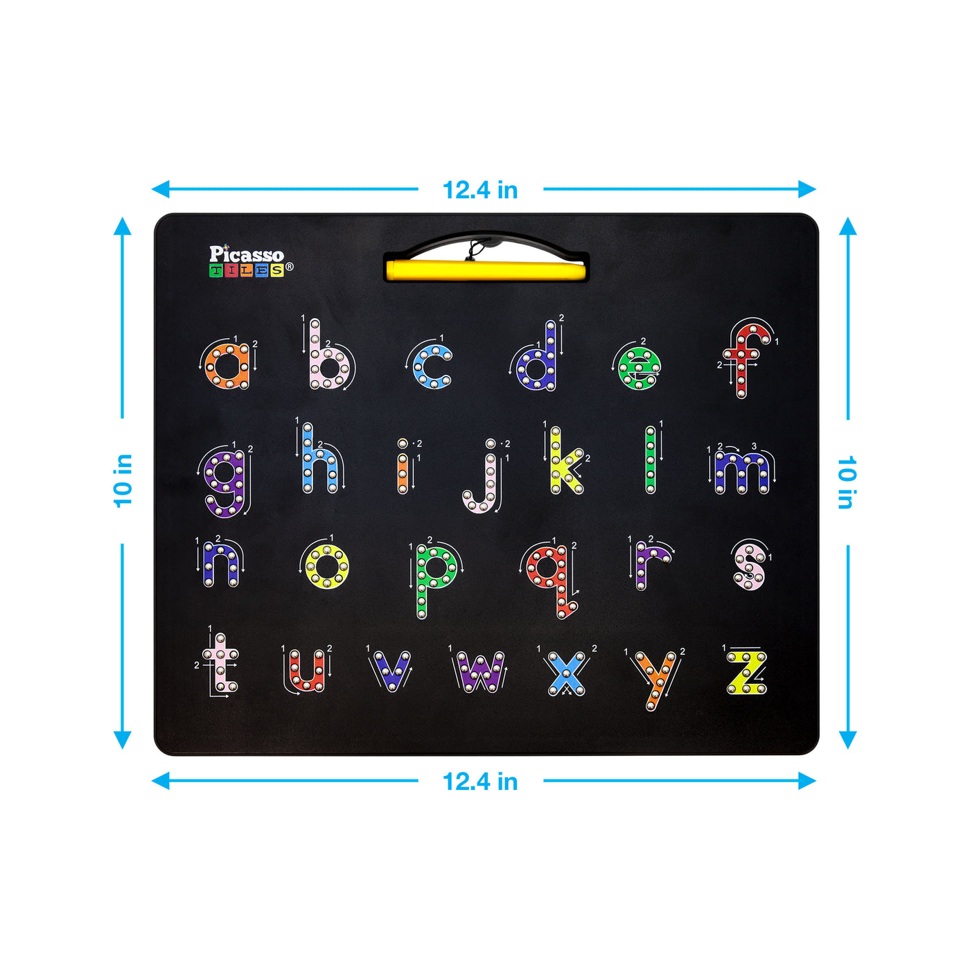 PicassoTiles Double-Sided Magnetic Drawing Board Alphabet Letter and Freestyle