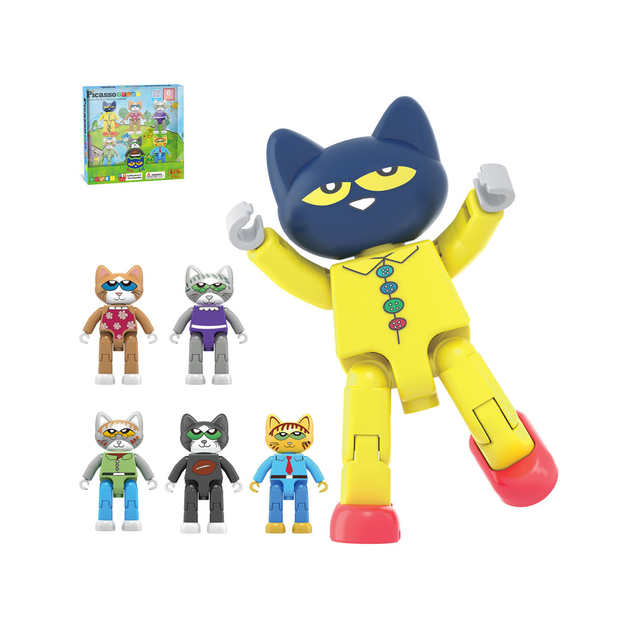 PicassoTiles Pete The Cat Magnetic Characters - 6 Pieces