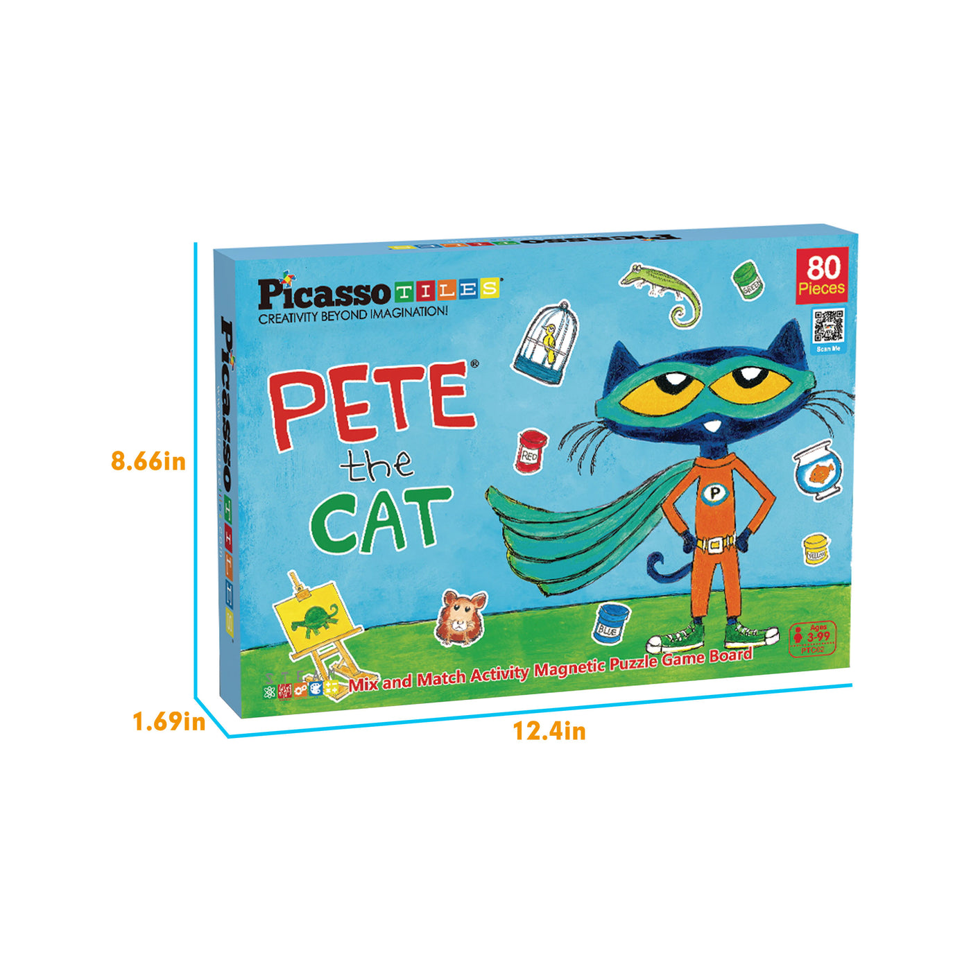 PicassoTiles Pete the Cat Magnetic Storytelling Board Game Puzzle Board Playset