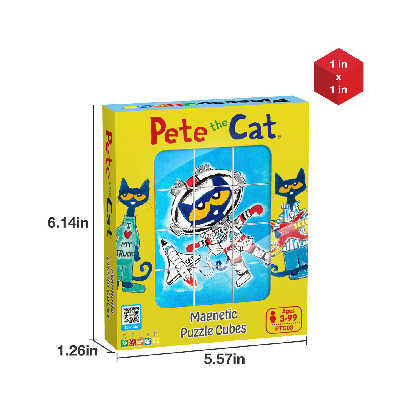 PicassoTiles Pete the Cat Magnet Puzzle Building Block Cubes