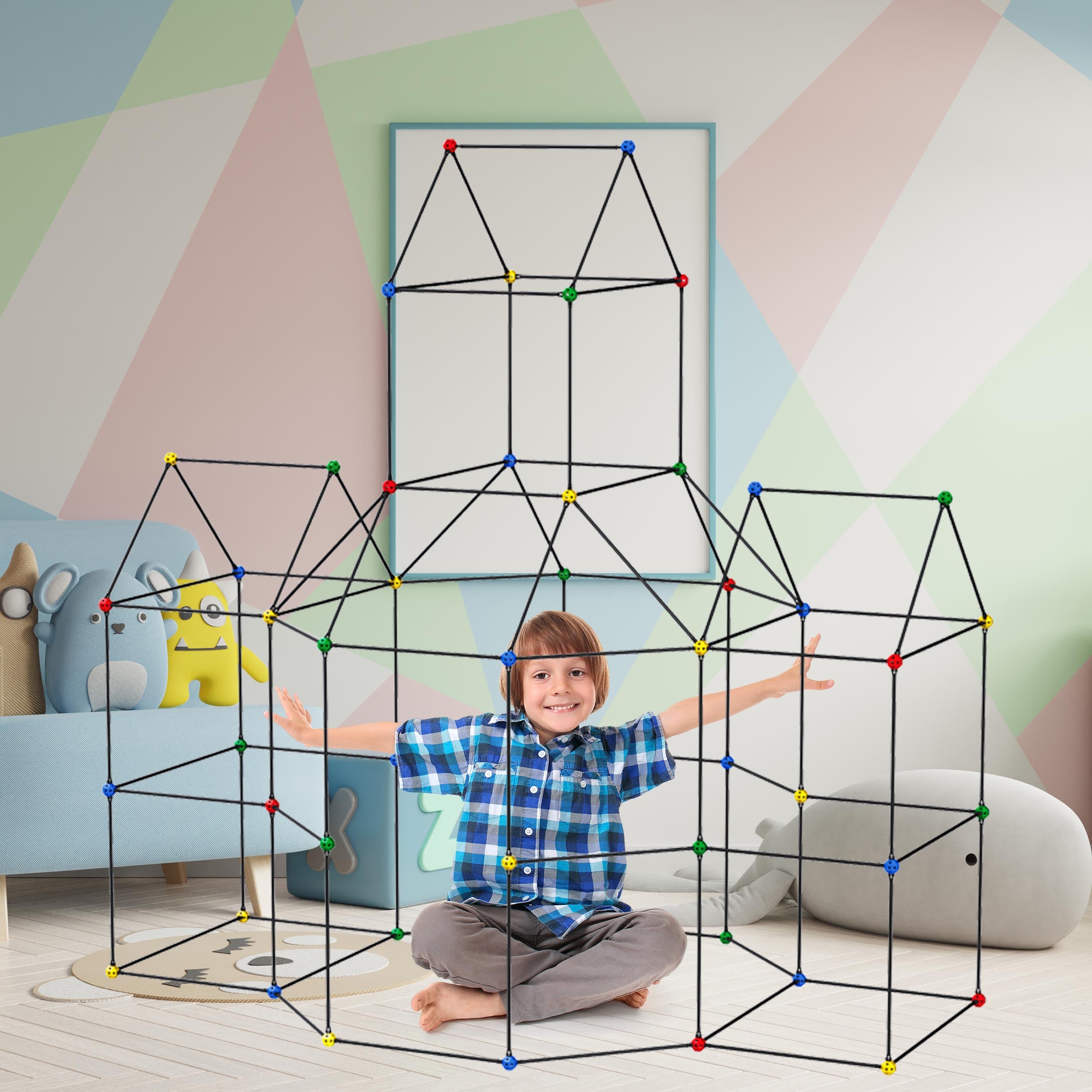 PicassoTiles 125 Piece Fort Building Kit