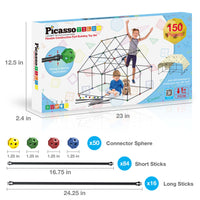 PicassoTiles 150 Piece Fort Building Kit