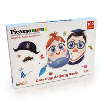 PicassoTiles 102 Piece Magnetic Puzzle Faceboard Game Board Activity Book PTD01