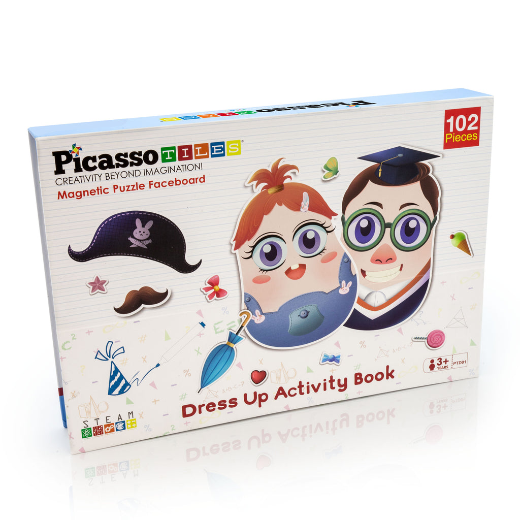 Picassotiles 108pcs Reusable Magnetic Face Sticker Puzzle Book Drawing –  PicassoTiles