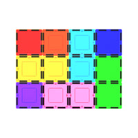 PicassoTiles 12pc Square Expansion Pack