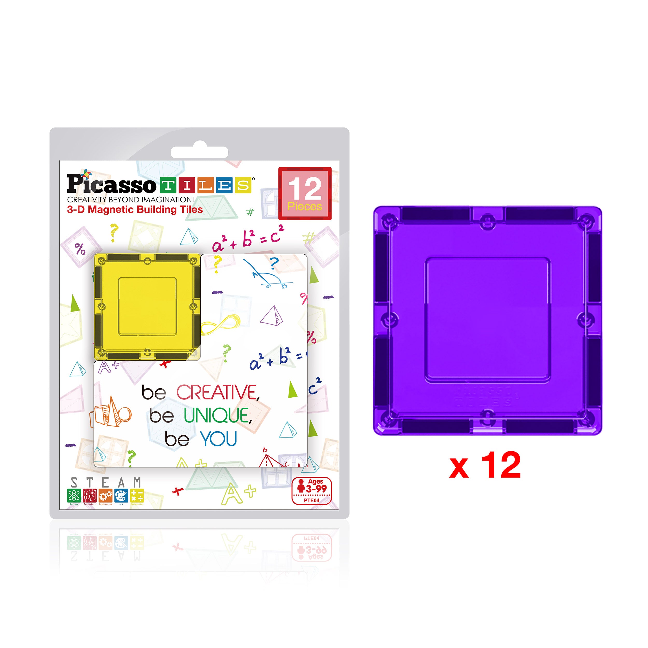 PicassoTiles 12pc Square Expansion Pack