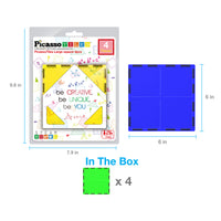 PicassoTiles 4pc Large Square Magnet Tiles Expansion Pack