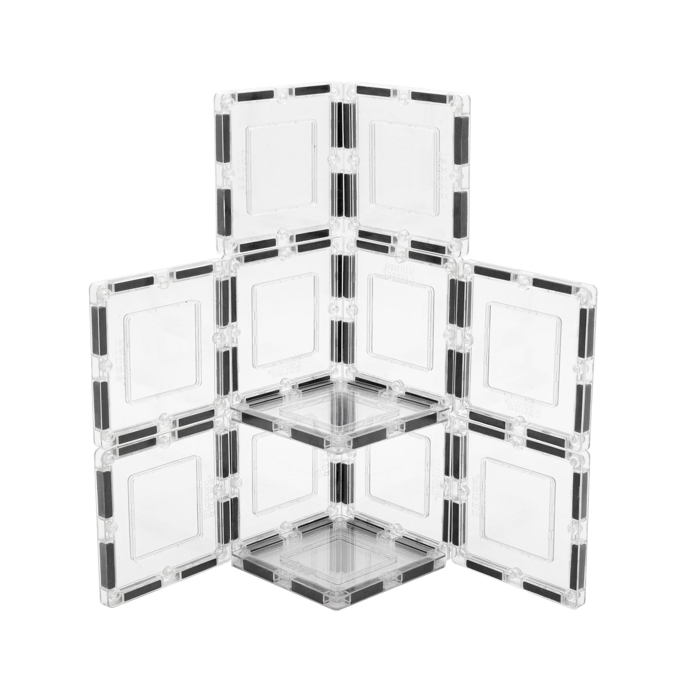 PicassoTiles 12 Piece Clear Transparent Magnetic Building Tiles