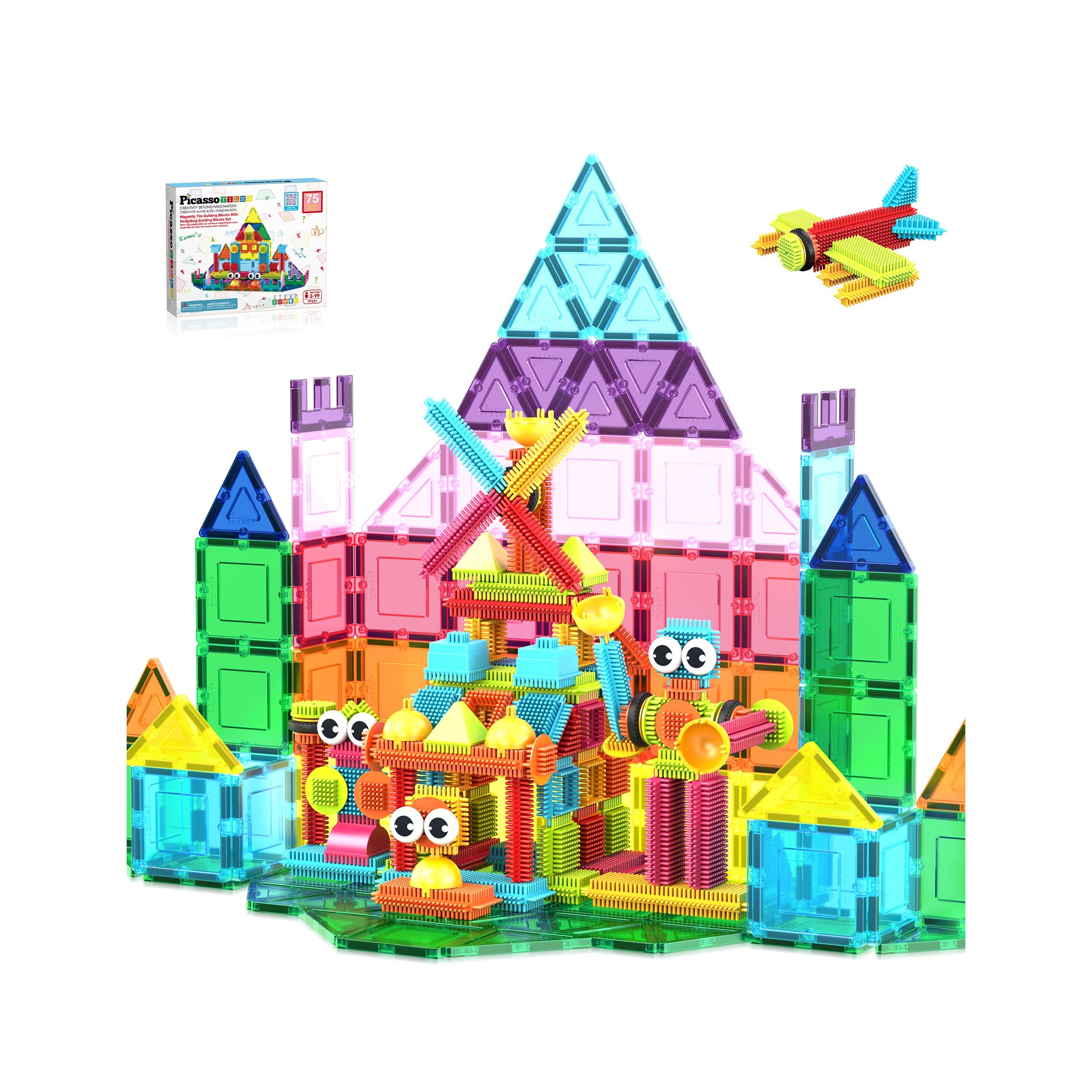 75 Magna Tiles with Two deals Cars