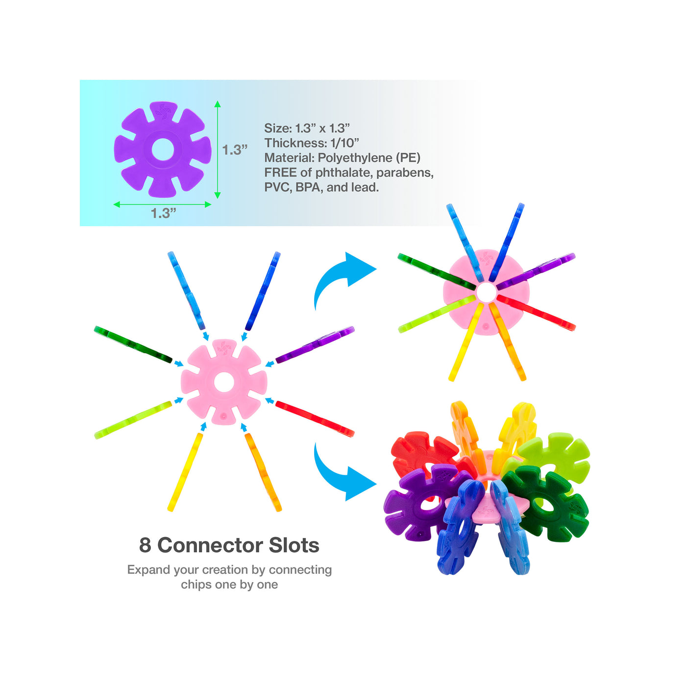 PicassoTiles Building Chip Interlocking Disc Construction Blocks in Color Purple