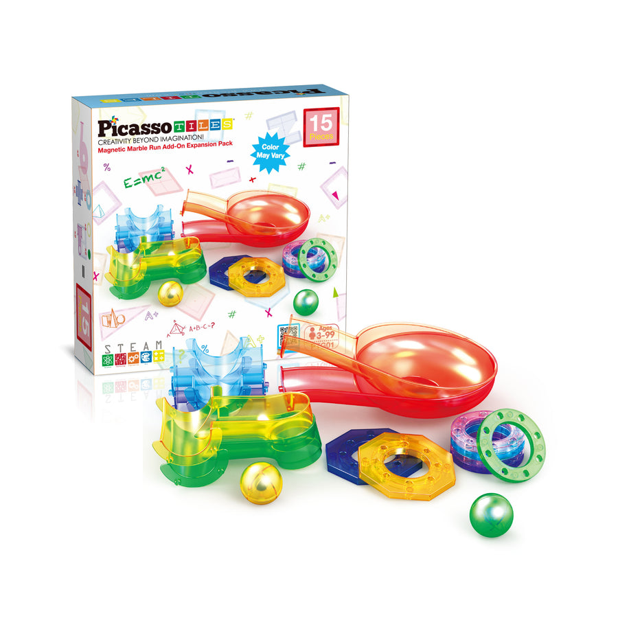PicassoTiles 15pc Marble Run Expansion Pack Sets