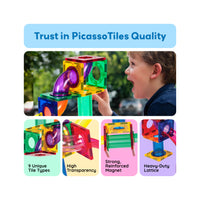 PicassoTiles 100pc Marble Run Building Blocks