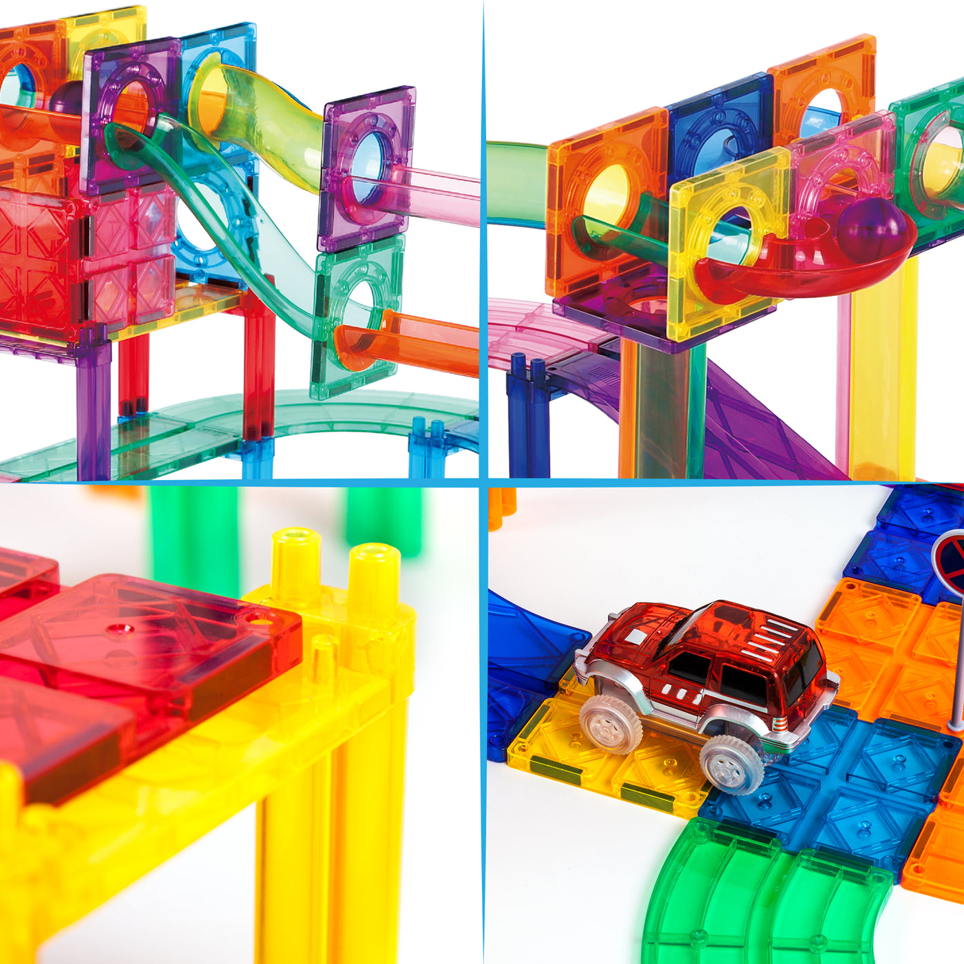 PicassoTiles 2-in-1 Marble Run and Racing Track Magnet Toy