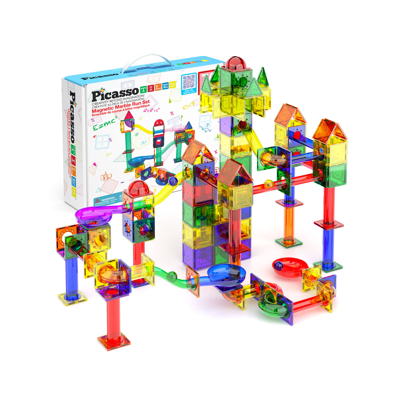 PicassoTiles 70pc Marble Run Building Blocks Set