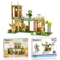 PicassoTiles Brick Block Magnet Tile Military Playset with Action Figures
