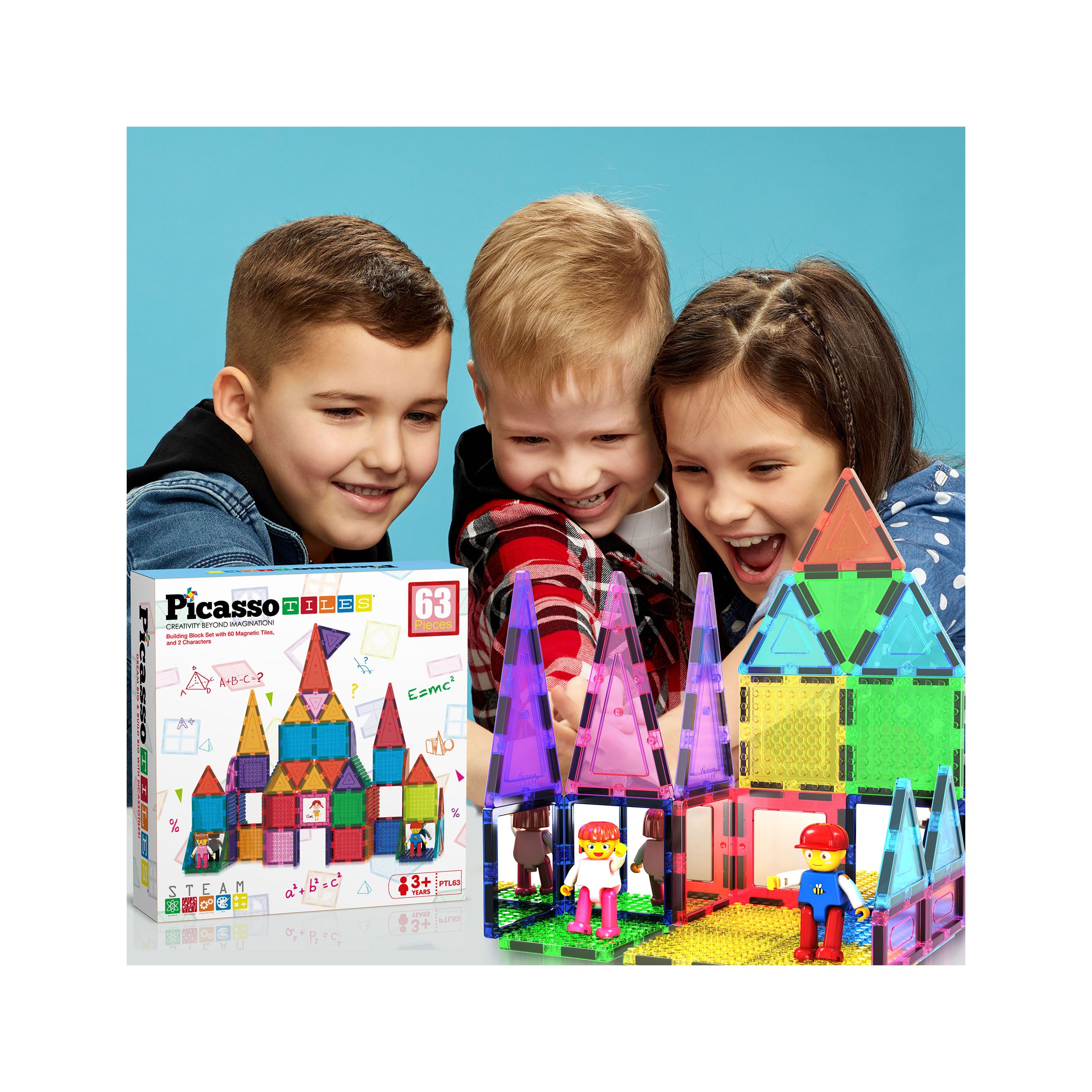 PicassoTiles Magnetic Tile Brick Block STEM Learning Set