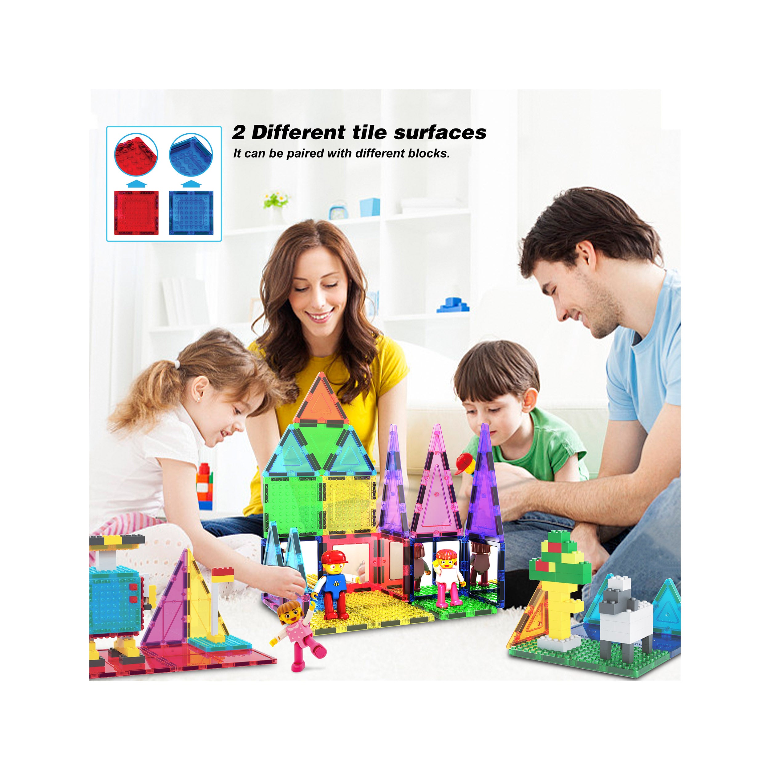 PicassoTiles Magnetic Tile Brick Block STEM Learning Set