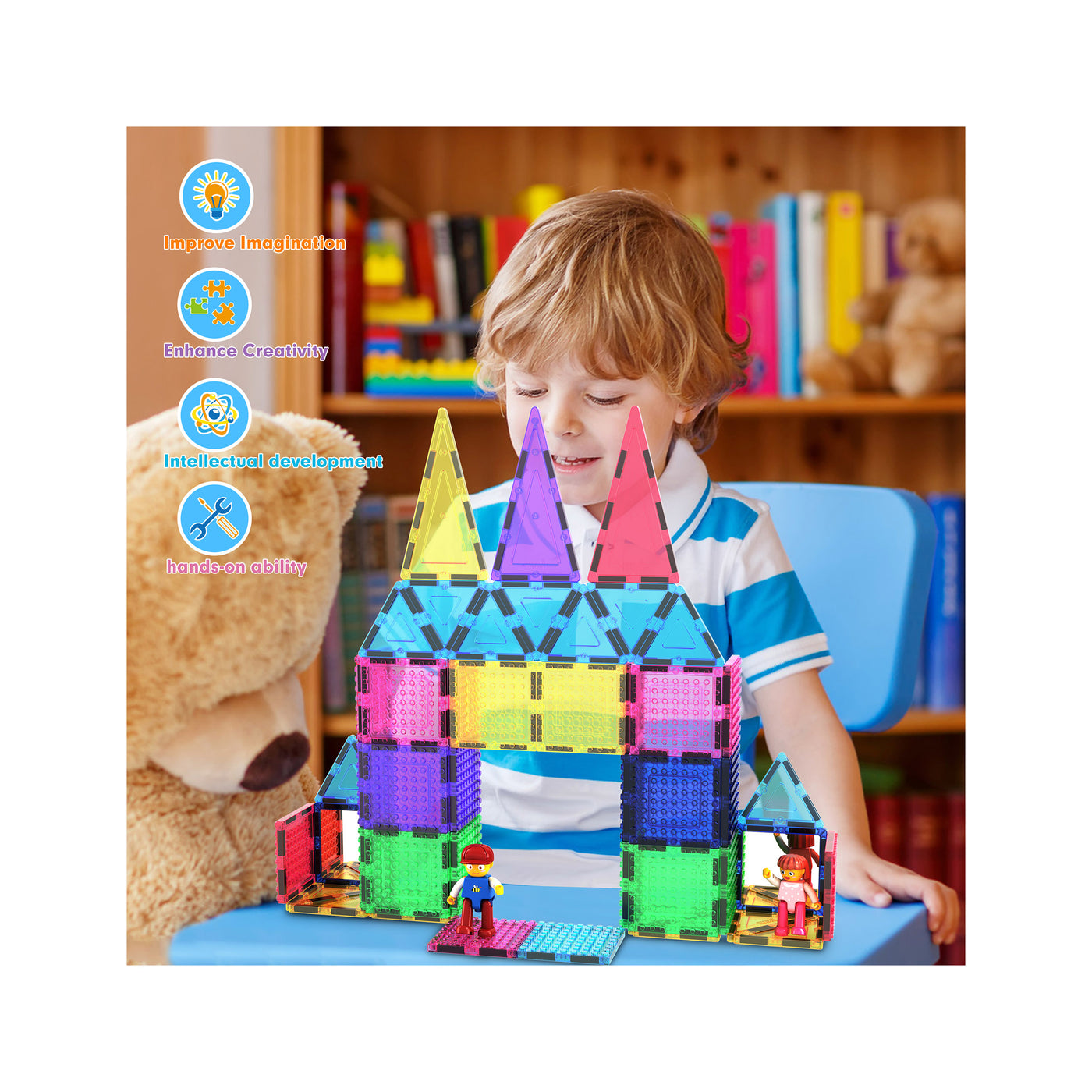 PicassoTiles Magnetic Tile Brick Block STEM Learning Set