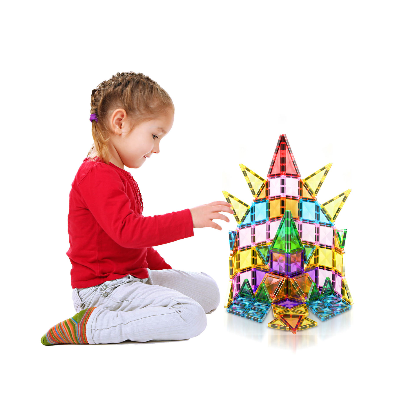 PicassoTiles Mini Diamond Travel Size 100pc Magnet Building Tile Set