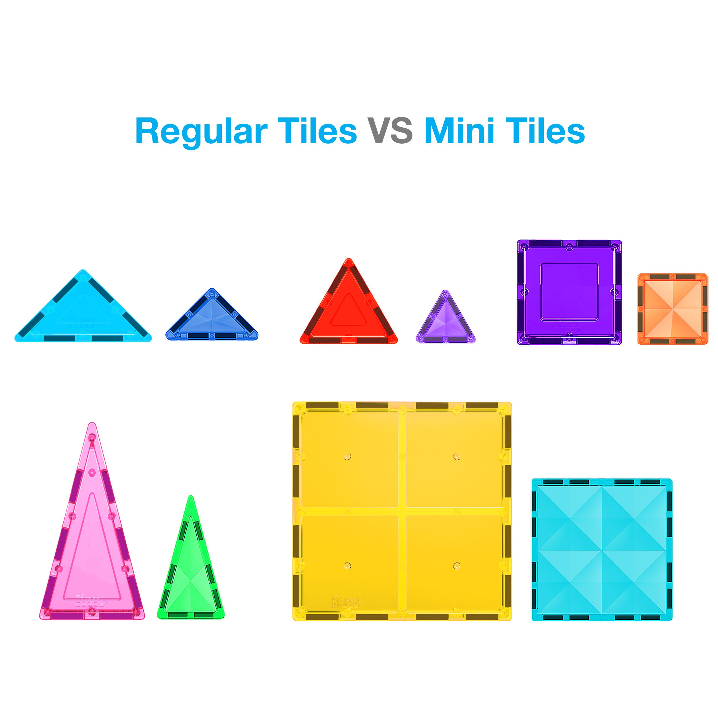 PicassoTiles Mini Diamond Travel Size 100pc Magnet Building Tile Set