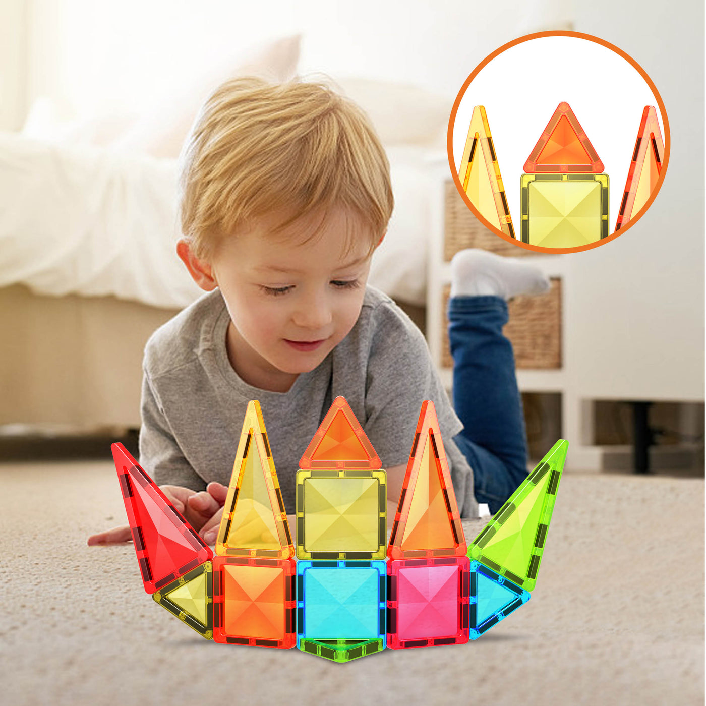 PicassoTiles 12pc Magnet Tile Building Blocks Mini Diamond Travel Set