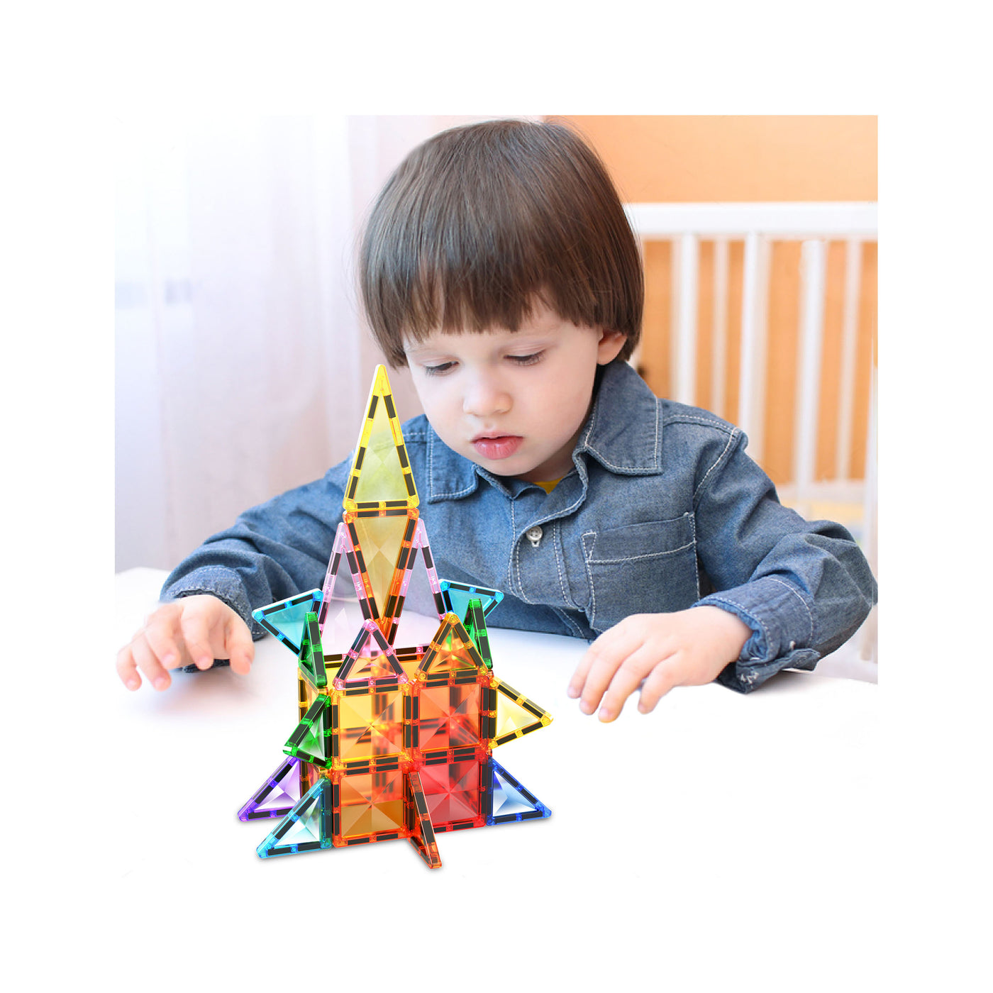 PicassoTiles Mini Diamond Travel Size 40pc Building Block Tile Set