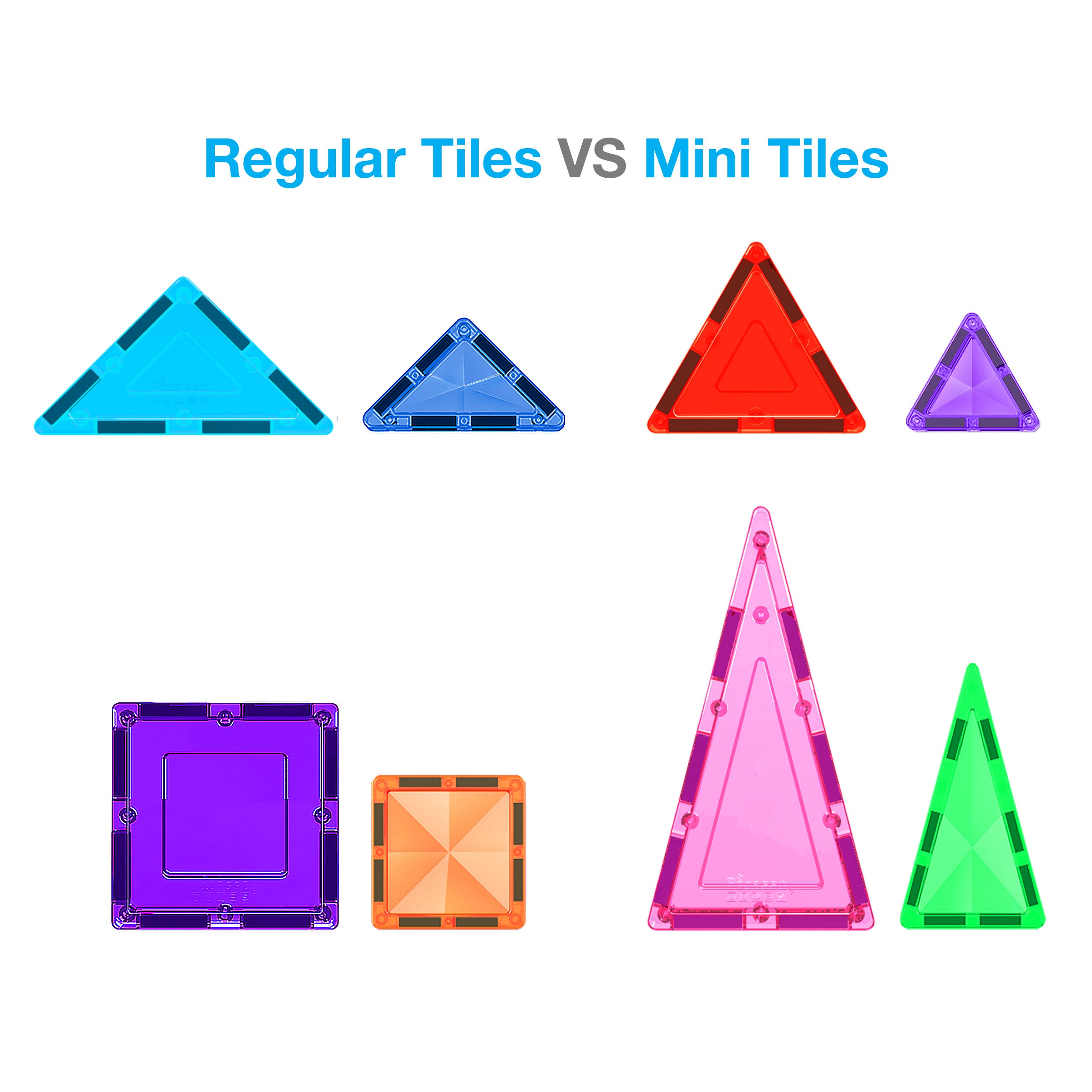 PicassoTiles Mini Diamond Travel Size 40pc Building Block Tile Set