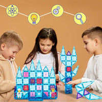 PicassoTiles Travel Sized Winter Ice Magnetic Tile Playset