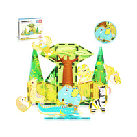 PicassoTiles Safari Explorer Magnetic Tile Building Blocks Playset