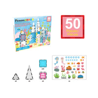 PicassoTiles 50 Piece Mermaid Magnetic Tile  Building Blocks Set