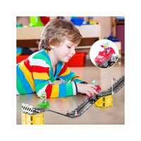 PicassoTiles Race Car Track Slider Racing Building Set