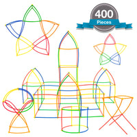 PicassoTiles 400pc Straw Building Set PTS400