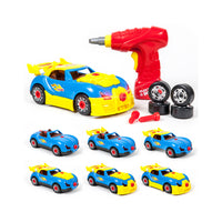 PicassoTiles DIY Take-Apart LED Race Car Set with Toy Drill