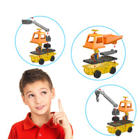 PicassoTiles Magnet Tile Building Brick Blocks 3in1 Construction Vehicle Set