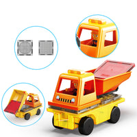 PicassoTiles Magnet Tile Building Brick Blocks 3in1 Construction Vehicle Set