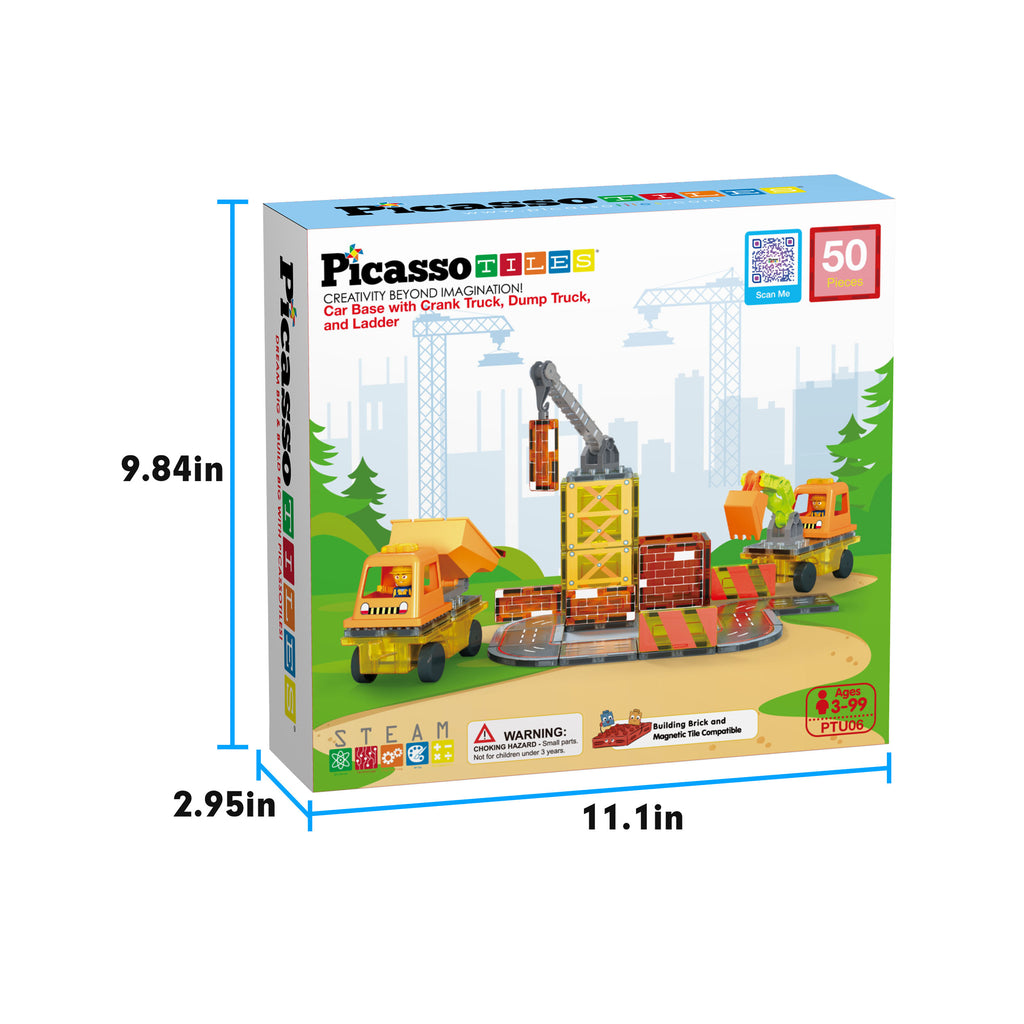 PicassoTiles Magnet Tile Building Blocks Farm Animal Toy Set with