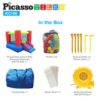 PicassoTiles Inflatable Bounce House Jump & Slide with Pit Balls