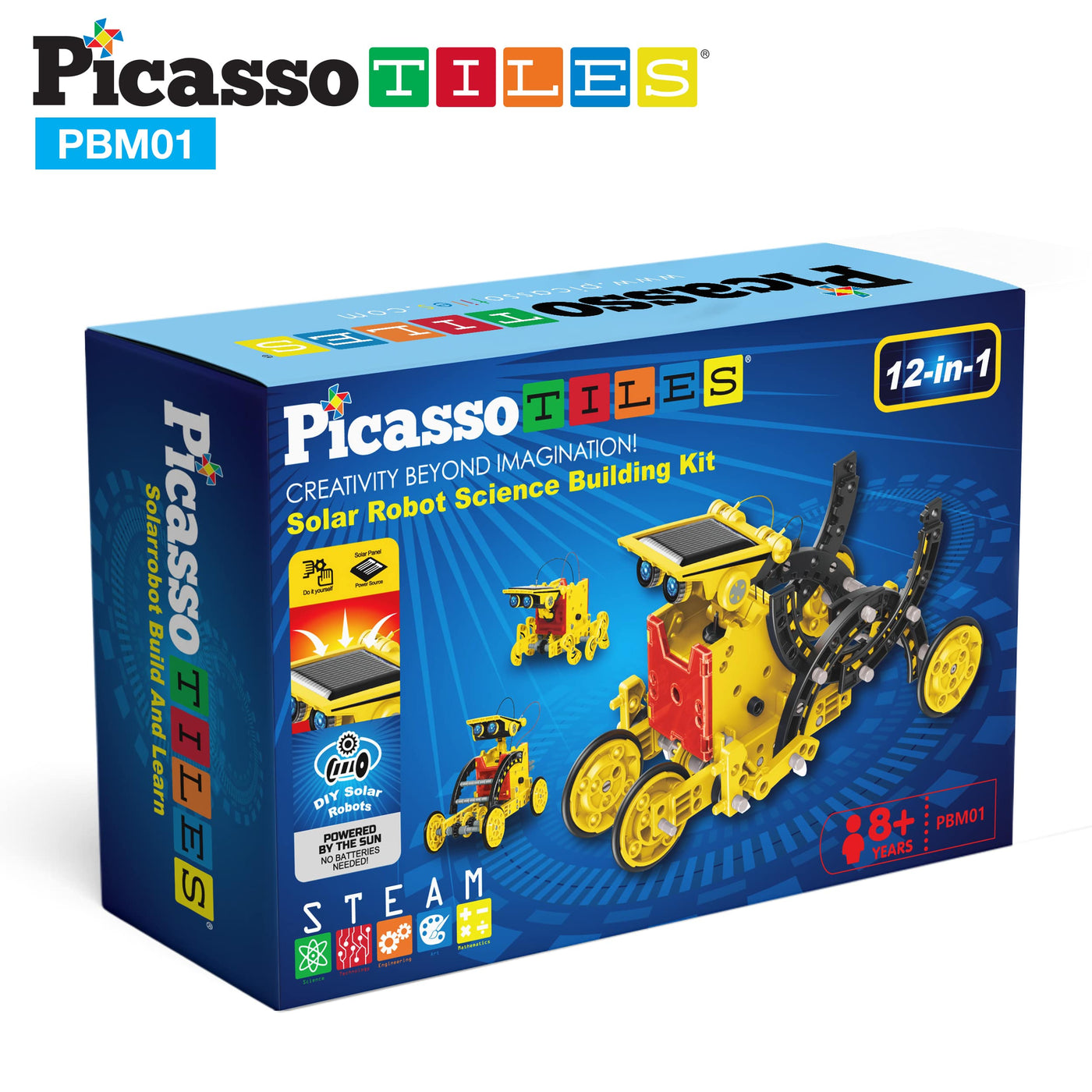 PicassoTiles 12-in-1 Solar Powered Space Robot Science Kit