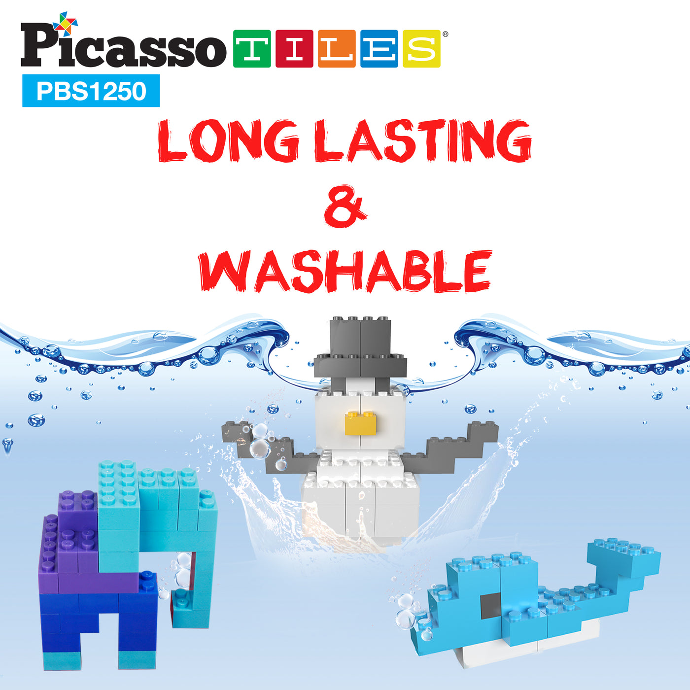 PicassoTiles Building Block Brick 1250 Piece Playset
