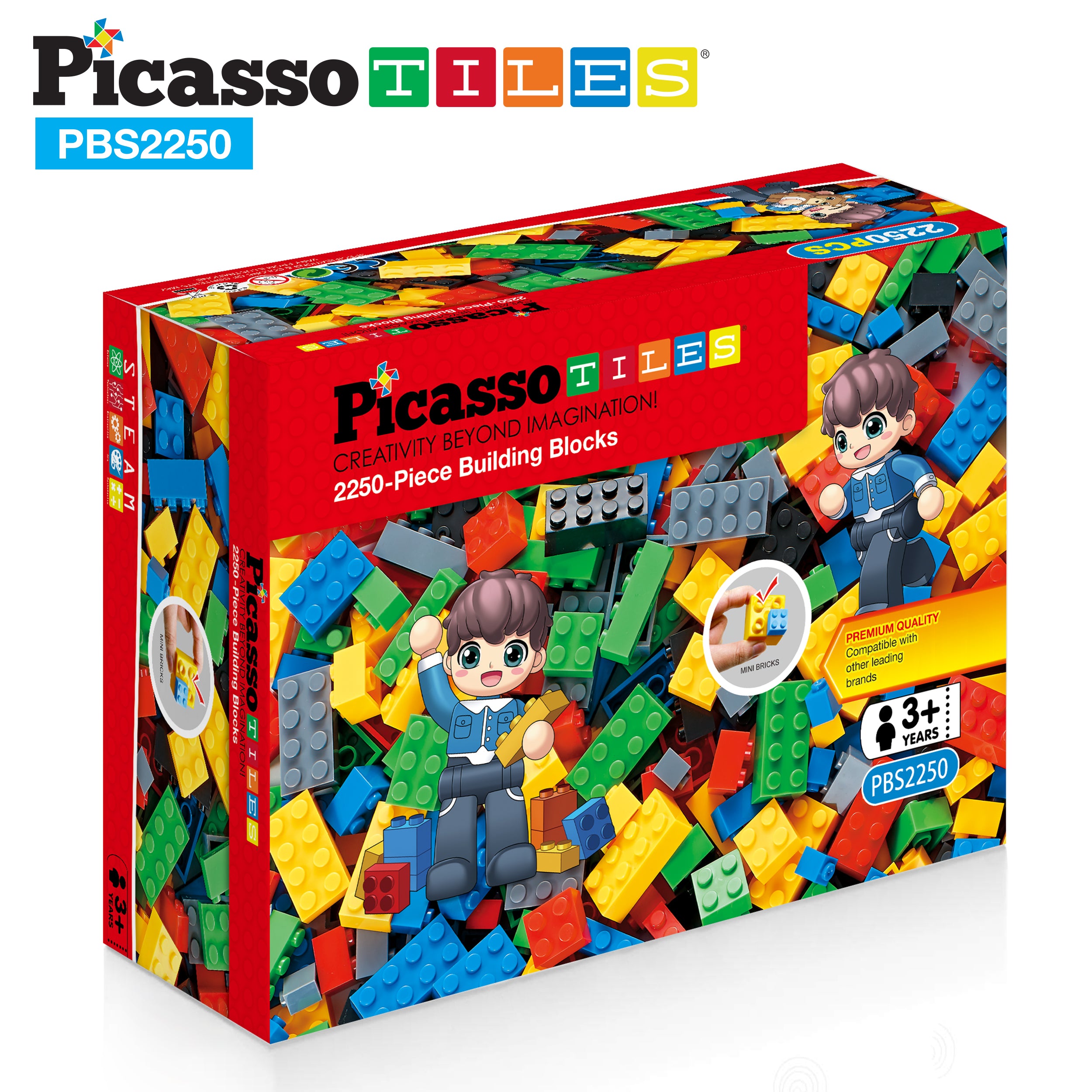 PicassoTiles Building Brick Block 2250 Piece Set