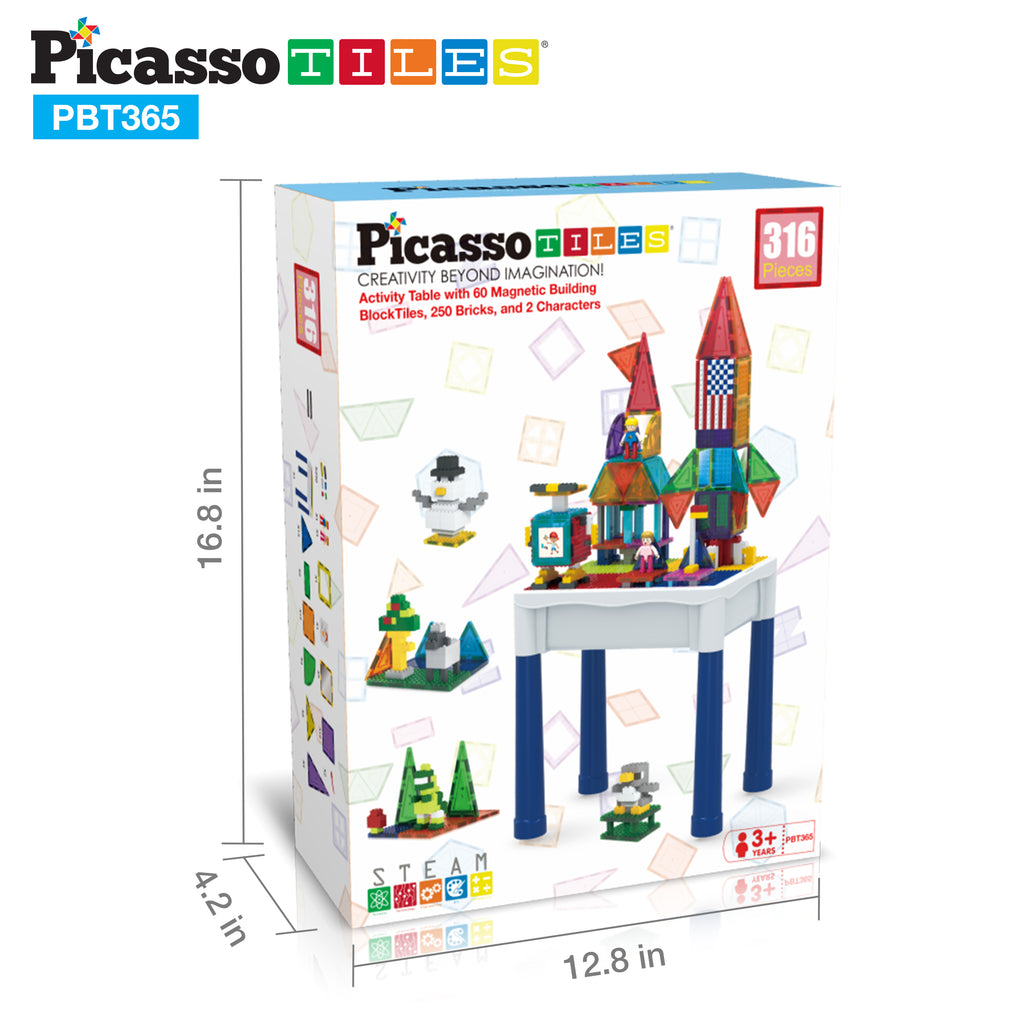 PicassoTiles 2in1 Easel Art Drawing Board with Accessories