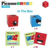 PicassoTiles Mix and Match 8 Piece Magnetic Emoticon Puzzle Cubes