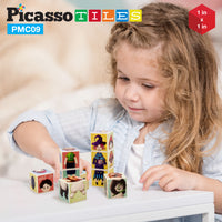 PicassoTiles Mix and Match 9 Piece Magnetic Magic Puzzle Cubes