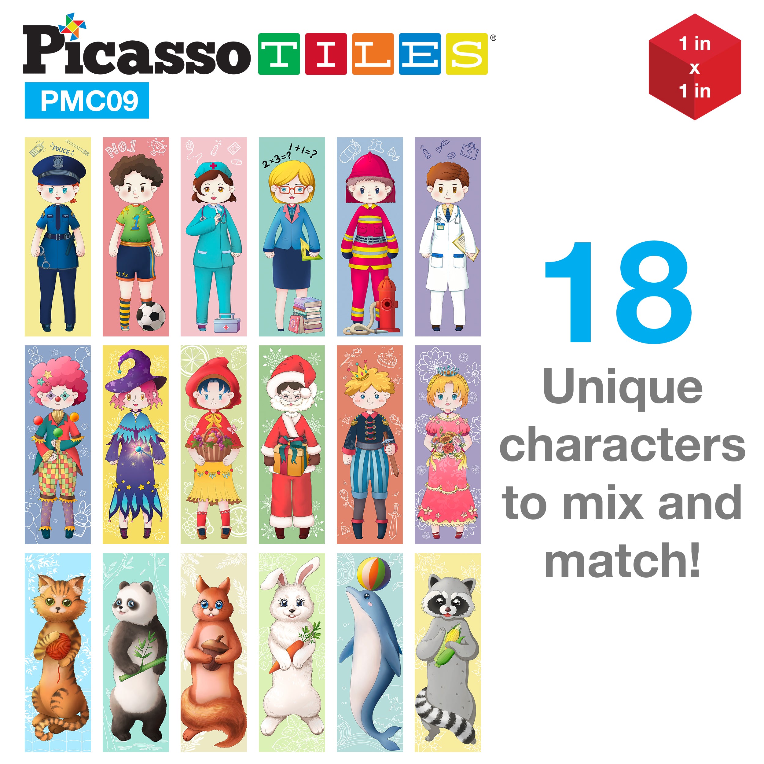 PicassoTiles Mix and Match 9 Piece Magnetic Magic Puzzle Cubes