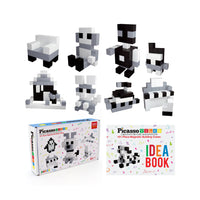 PicassoTiles 101pcs Magnetic Puzzle Cube Set - Black and White