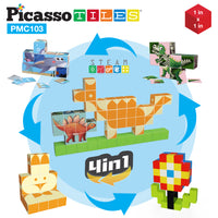 PicassoTiles 103 Piece Pixel Magnetic Puzzle Cube Set